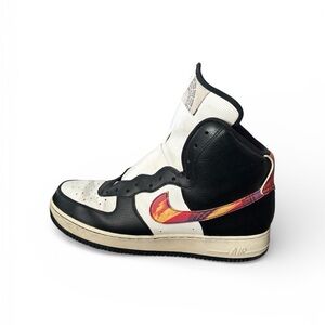 Nike High-Tops with Black, White, and Orange Accents